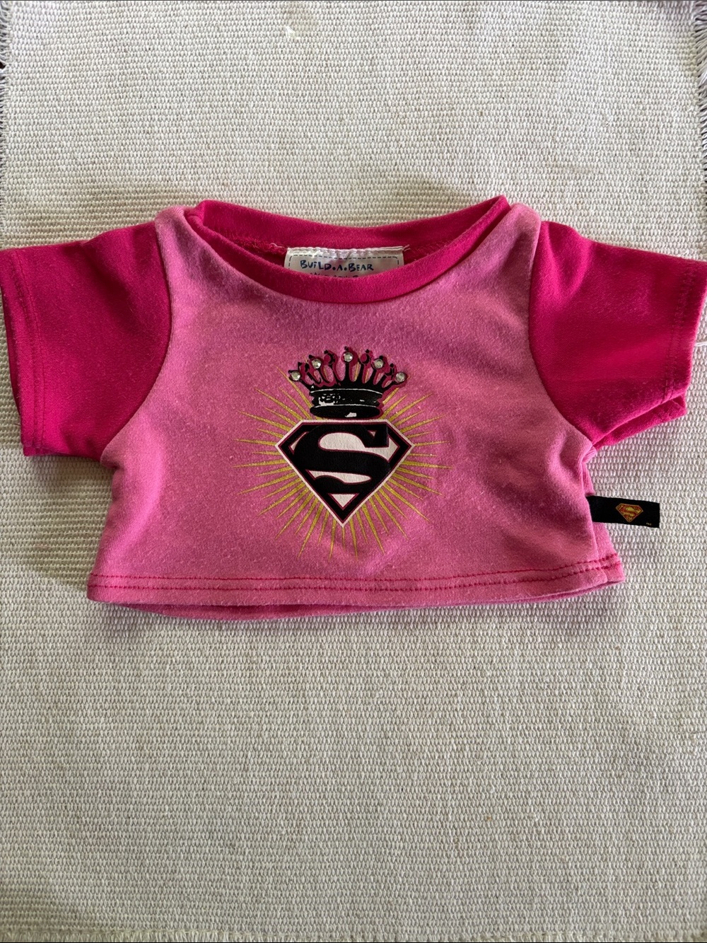 Build-A-Bear Pink Supergirl Tee with Crown Graphic
